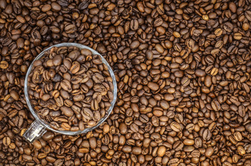 Coffee beans. Arabica. Robusta. Black coffee.