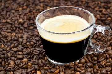 Coffee beans. Arabica Robusta. Black coffee.