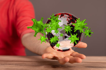 COVID-19 Business Finance Crisis Concept. Coronavirus Danger Pandemic. Global stress of world .