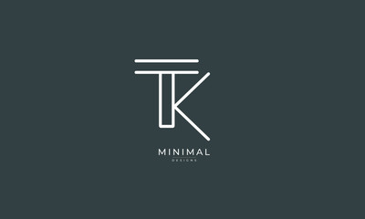 Alphabet letters icon logo TK