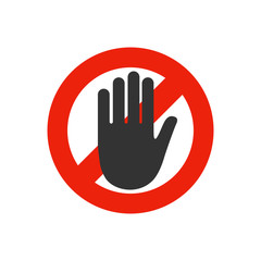 Obraz premium Stop coronavirus red sign. No covid-19 sign isolated. Vector icon. Coronavirus Control. Fighting coronavirus.