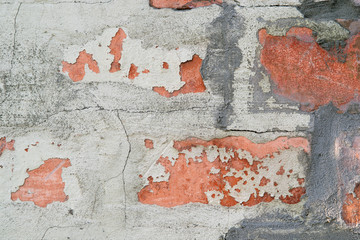 texture brick wall with stucco closeup. stone background. Copy space