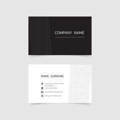 Minimal business card print template design, Black White color and simple clean layout, Vector illustration flat design,.