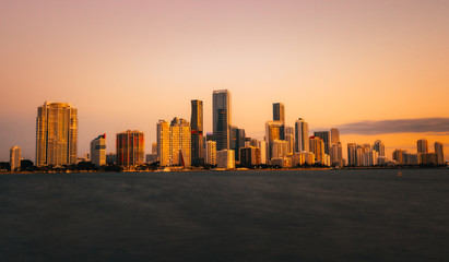 skyline city sunset miami buildings cityscape sky downtown miami florida architecture skyscraper river sea cloud dusk © Alberto GV PHOTOGRAP