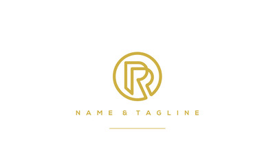 Fototapeta premium Alphabet letter icon logo RR