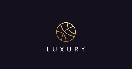 Elegant circle logo icon vector sign. Luxury ornament company logotype.