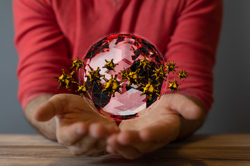 COVID-19 Business Finance Crisis Concept. Coronavirus Danger Pandemic. Global stress of world .