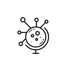 Coronavirus global pandemic icon sign vector design.