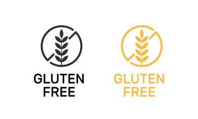 Isolated gluten free label vector design. Celiac allergy diet sign.