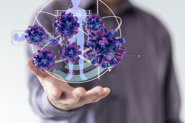 flu virus attack digital 3d
