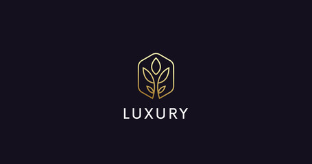 Luxury plant logo icon sign vector design.