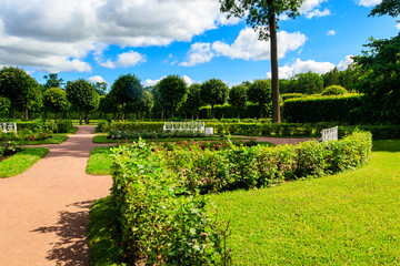 Naklejka premium Formal garden in Catherine Park in Tsarskoye Selo, Pushkin, Russia