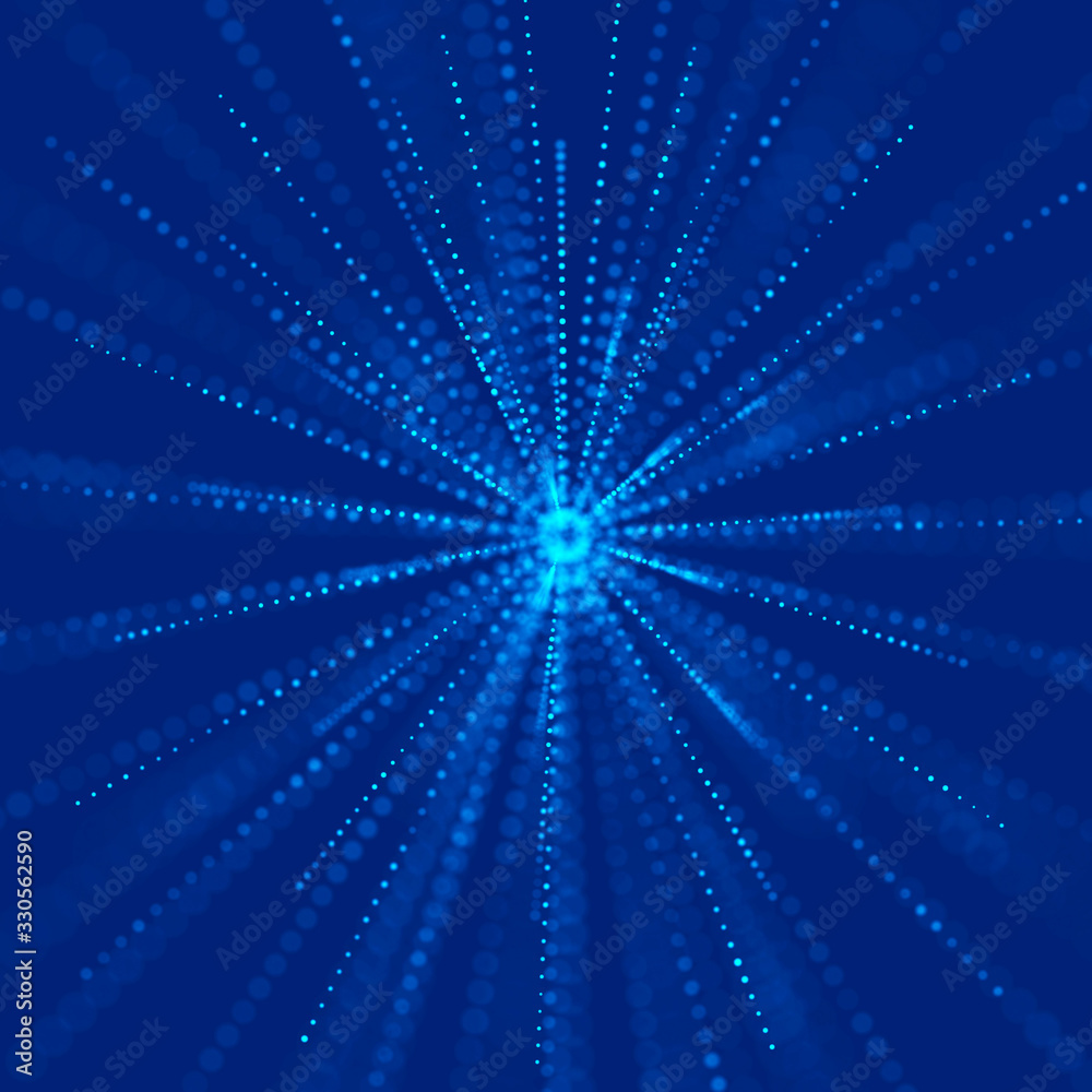 Poster abstract 3d sphere made of points. futuristic technology style. sphere particles. background . plexu