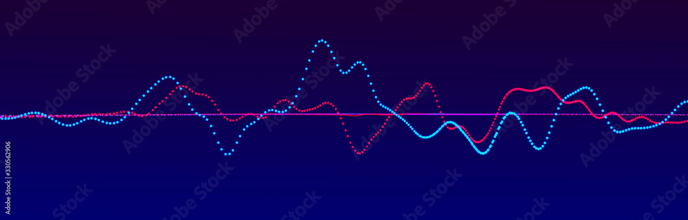 Poster sound wave element. abstract blue digital equalizer. big data visualization. dynamic light flow. 3d 