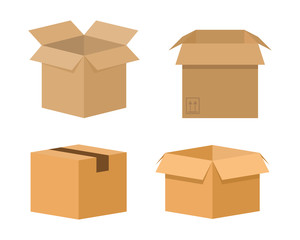 Box and Package Icon isolated on white background. Vector illustration.