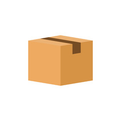 Box flat icon isolated on white background. Vector illustration.