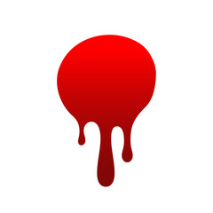 Blood drip. Drop blood isloated white background. Happy Halloween decoration design. Red splatter stain, splash spot, horror blot. Bleeding bloodstain scare texture. Liquid paint. Vector illustraton