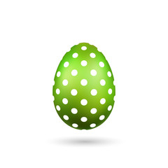 Easter egg 3D icon. Cute color egg, isolated white background. Bright realistic design, decoration for Happy Easter celebration. Holiday element. Shiny pattern. Spring symbol. Vector illustration