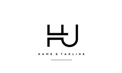 Alphabet letter icon logo HU