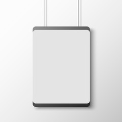 White poster on white wall. Banner. Vector illustration.