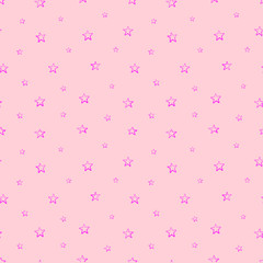Vector seamless pattern with pink stars on pink background