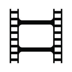 Film strip icon. Blank cinema film strip icon. Cinema film symbol. Vector illustration