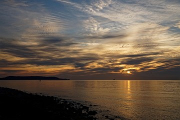 Sunrise over the Irish Sea, Dun Laoghaire, Dublin, Ireland