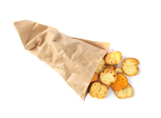 Crunchy Croutons, Bruschetta Crackers, Rusks or Small Fried Bread