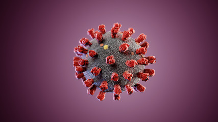 covid-19 corona virus coronavirus 3D model illustration cell