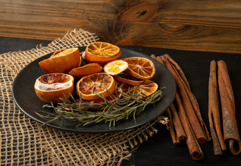 Dried Slices of Orange and Blood Orange Isolated