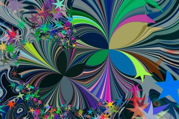 Abstraction in color with various forms 