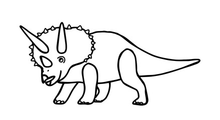 Dinosaur triceratops coloring book for children and adults. Stylish hand drawn antistress coloring page. Vector outline T Rex illustration. © AnastasiiaVerych