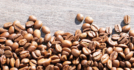 roasted coffee beans, arabica. coffee background