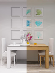 3d rendering design interior of modern kitchen