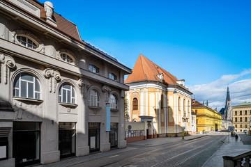 Museum of Art and Regional Museum with Wenceslav cathedral in Olomouc. Moravia. Czech Republic