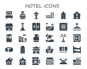 hotel icon set