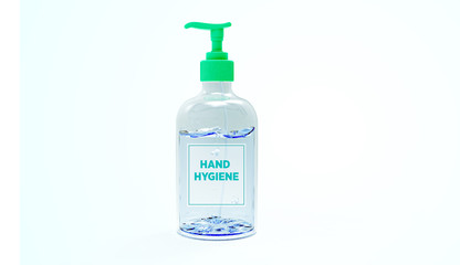 hand sanitizer gel hygiene for coronavirus outbreak. Protection, frequently concept panoramic banner , 消毒・除菌・感染予防イメージ素材：手指消毒液の利用を促すサイン