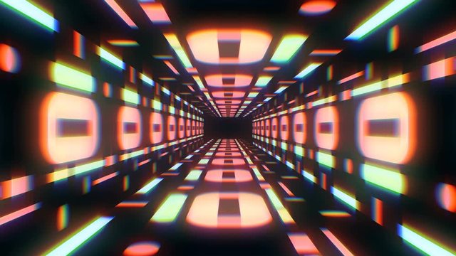 Retro game style infinite tunnel seamless loop animation 4k.