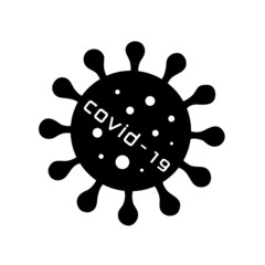Coronavirus 2019-nCoV. Corona virus icon. Black on white background isolated. China pathogen respiratory infection (asian flu outbreak). influenza pandemic. virion of Corona-virus. Vector