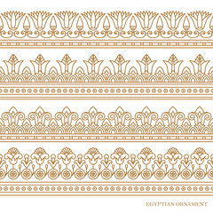 Seamless vector illustration based on the Egyptian national ornament with lotus flower