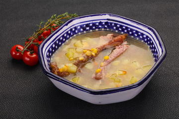 Peas soup with ribs