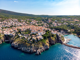 Aerial view of Vrbnik, Krk Croatia