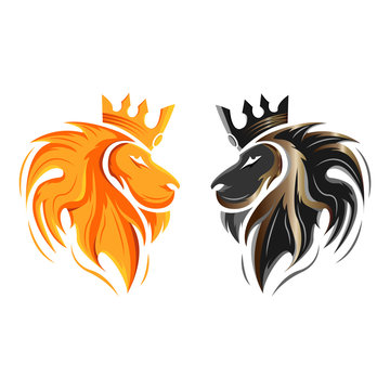 logo animal head lion premium vector