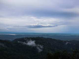 Fototapeta na wymiar Mist on the mountain in Myanmar.