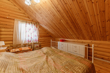 Russia, Moscow- November 15, 2019: interior room apartment modern bright cozy atmosphere. general cleaning, home decoration, preparation of house for sale. wooden country house