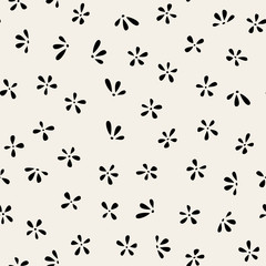 Obraz na płótnie Canvas Seamless floral pattern with small flowers. Vector simple endless illustration.