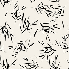 Bamboo branches. Vector bamboo seamless pattern in asian style. Trendy endless background - 330574507