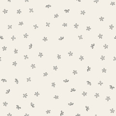 Seamless abstract floral pattern. Vector background with small minimalistic flowers. Trendy spring summer texture for your design