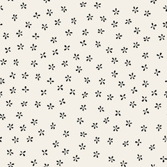 Nahtloses abstraktes Blumenmuster. Vektorhintergrund mit kleinen minimalistischen Blumen. Trendige Frühlings-Sommer-Textur für Ihr Design