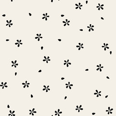 Seamless japanese vintage pattern with small sakura flowers.
